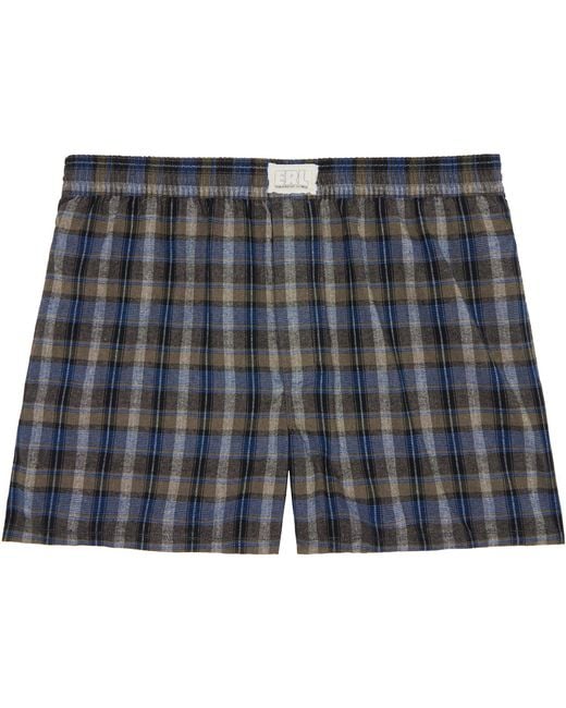 ERL Black Plaid Boxer Shorts for men