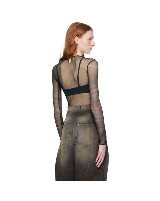 Balmain Black Printed Long Sleeve T-shirt