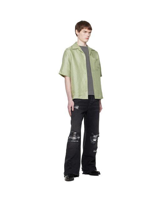 Amiri Green Polka Dot Camp Shirt for men