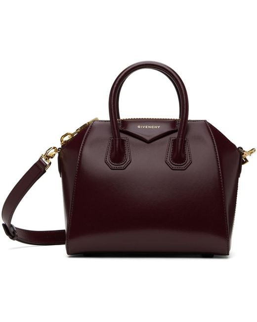 Givenchy Purple Structured Leather Mini Top-Handle Bag