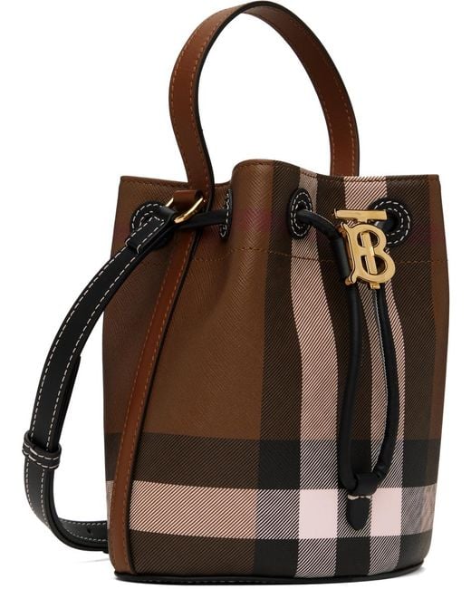 Burberry Brown Mini 'tb' Bucket Bag