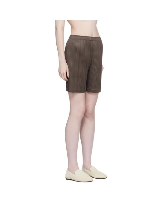 Pleats Please Issey Miyake Gray Loop Shorts