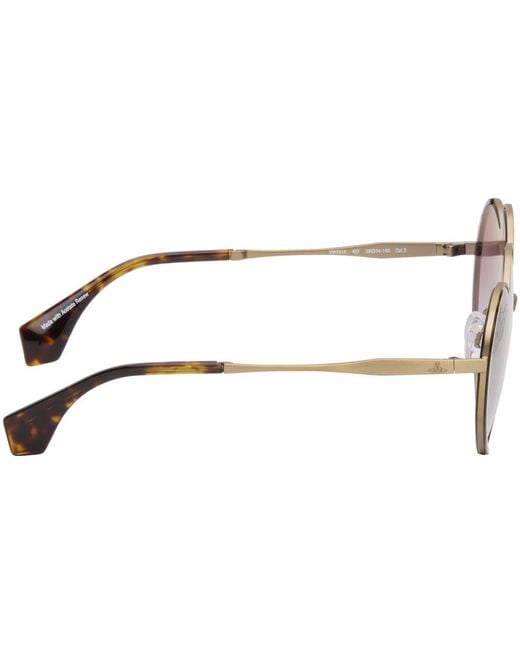Vivienne Westwood Black Gold & Tortoiseshell Lovelace Sunglasses