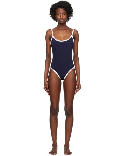 Moncler Black Navy Printed Swimsuit