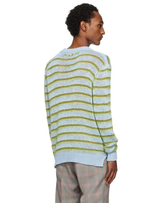 Marni Green Stripe Sweater for men