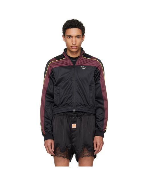 Martine Rose Black Burgundy Shrunken Track Jacket for men