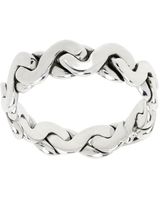 Emanuele Bicocchi Metallic Infinity Loop S-Link Ring for men