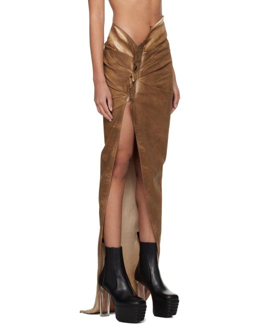 Rick Owens Multicolor Edfu Denim Maxi Skirt