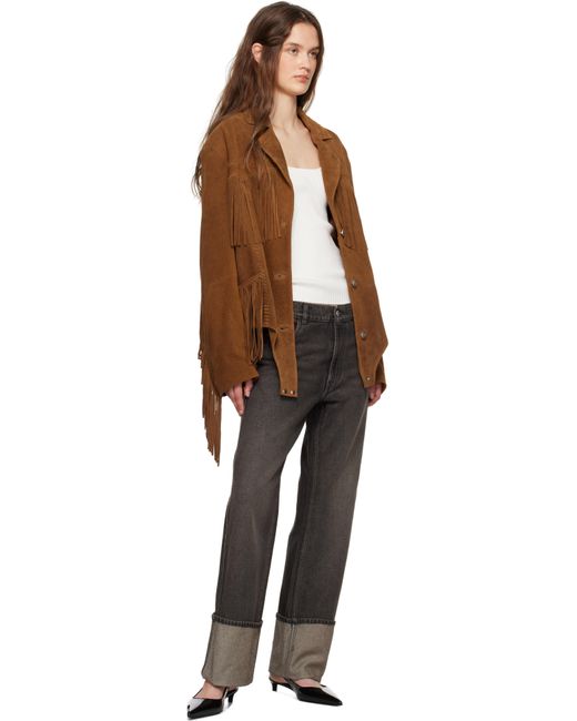 Coperni ブラウン Suede Fringed Body ジャケット Brown