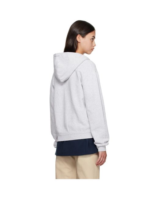 Acne White Zipper Hoodie