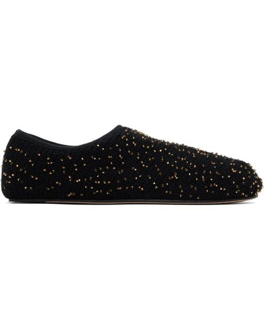 Gabriela Hearst Black Aris Knit Ballerina Flats