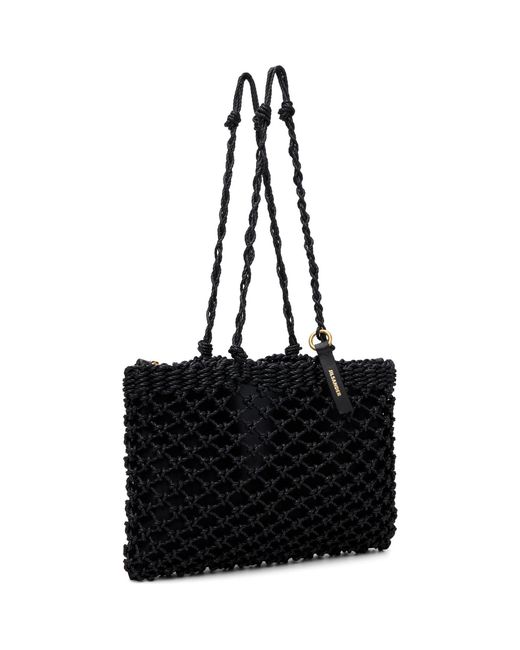 Jil Sander Black Tangle Net Tote