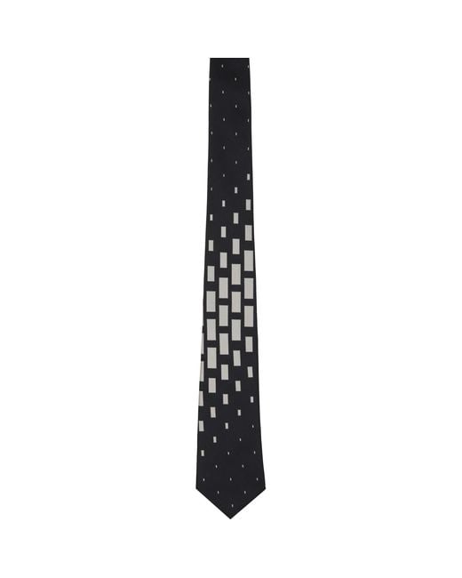 Yohji Yamamoto Black Square Pattern Jq Derby Tie for men