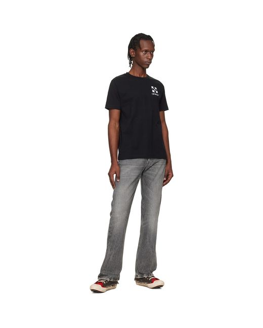 Off-White c/o Virgil Abloh Black Small Arrow Slim Logo T-Shirt for men