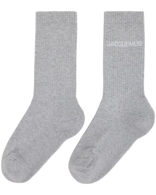 Jacquemus Gray Le Raphia 'les Chaussettes ' Socks for men