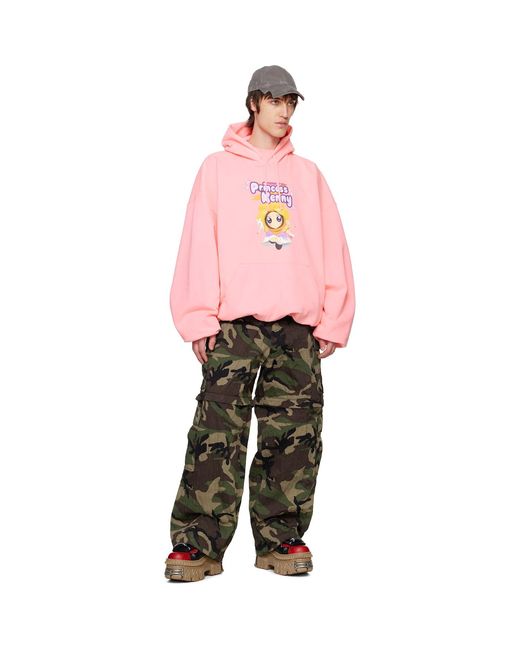 Vetements Pink 'Princess Kenny' Cropped Boxy Hoodie for men