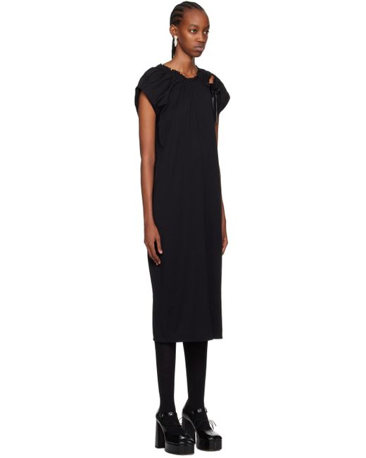 Simone Rocha Black Shoulder Bite Midi Dress