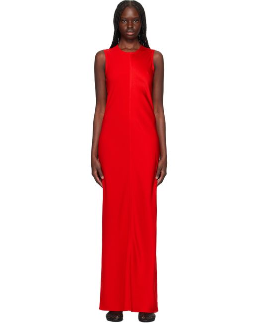 Robe Longue Droite Rouge AMI en coloris Red