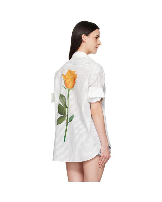 Acne White Supra Stripe Midsummer Shirt