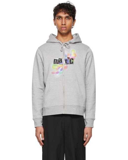 Marc Jacobs Gray Angry For Love Zip Hoodie for men
