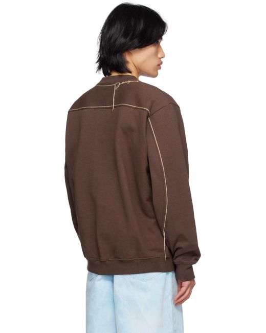 Jacquemus Brown Le Sweatshirt Fio Cotton Sweatshirt for men