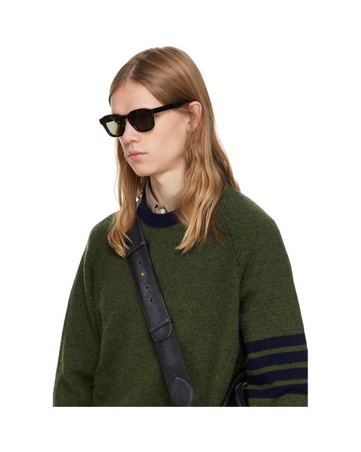 Thom Browne Black Acetate Rectangular Sunglasses for men
