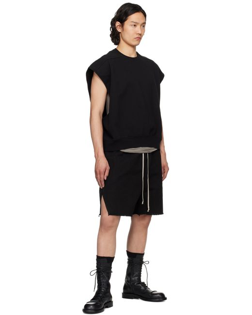 メンズ Rick Owens ブラック Hollywood Long Boxers Butt Zipp ショートパンツ Black