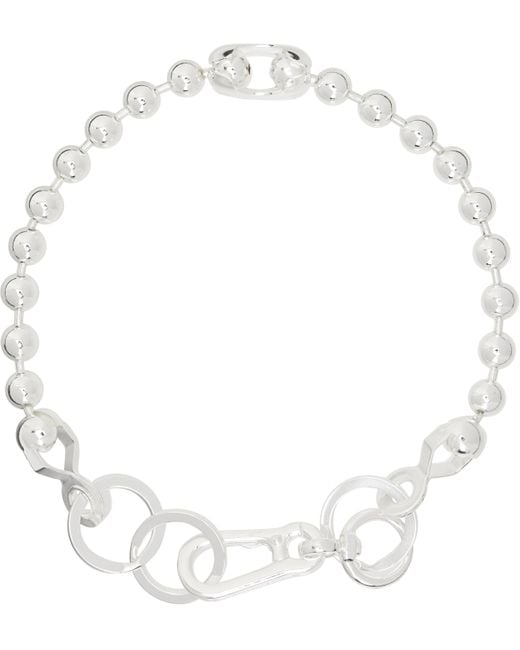 ずっと気になってた Martine Ali Ball Chain Hardware Choker in Metallic for Men アクセサリー