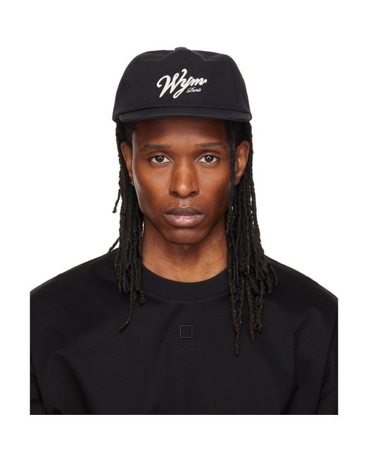 Wooyoungmi Black Flat Visor Baseball Cap for men