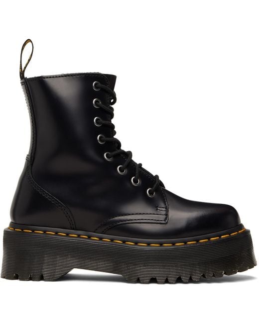 Dr. Martens Black Jadon Smooth Leather Platform Boots
