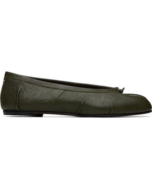 Maison Margiela Green Khaki Tabi Ballerina Flats