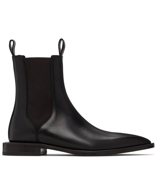Lanvin Black Pointed Toe Chelsea Boots for men