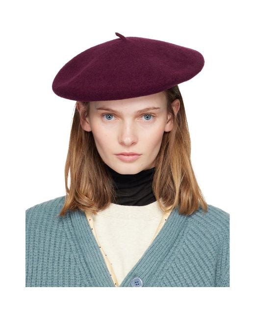 希少 UNDERCOVER CHECKED WOOL BERET Undercover Burgundy Kijima Takayuki Edition Wool Beret in Purple