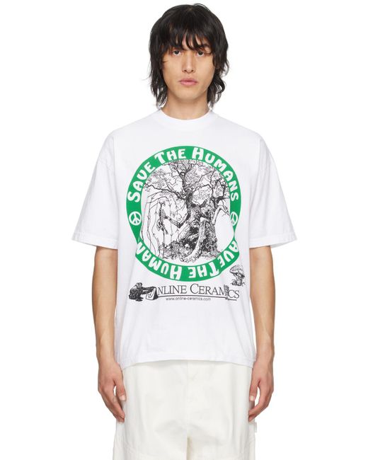 T-shirt 'save the humans' blanc ONLINE CERAMICS pour homme en coloris White