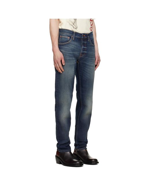 Nudie Jeans Blue Solid Ollie Jeans for men