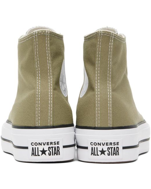 Converse Black Khaki Chuck Taylor All Star Lift Platform Sneakers