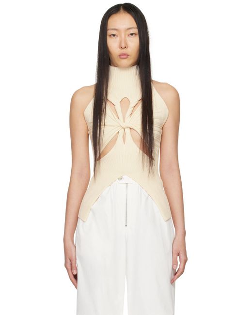 Dion Lee Black Beige Muscular Twist Tank Top