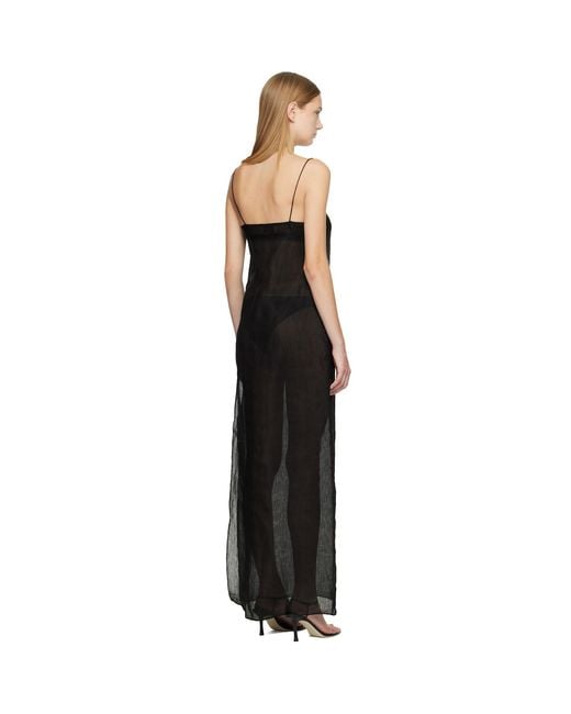 Matteau Black Sheer Cami Maxi Dress