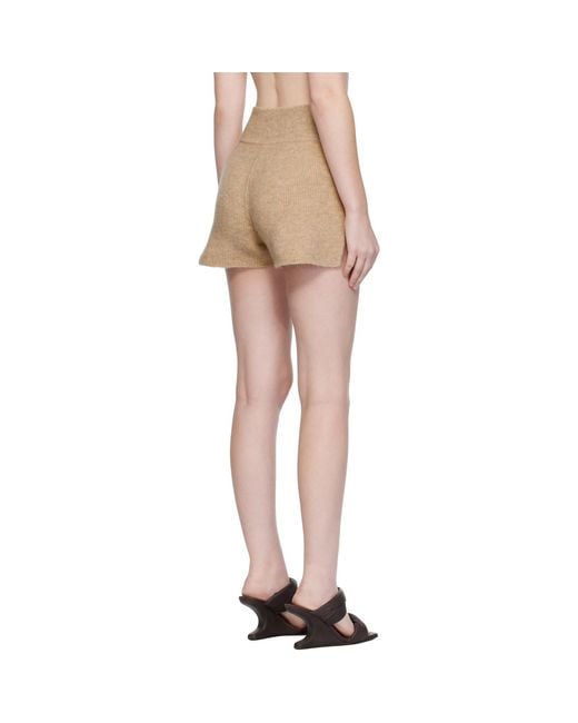 Rick Owens Natural Concordians Alpaca Knit Shorts