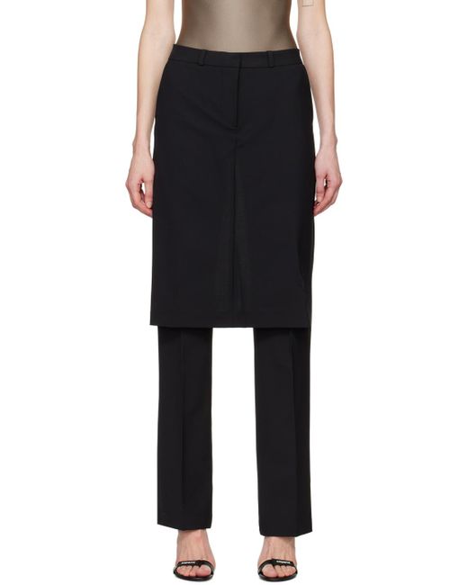 Pantalon noir à empiècement superposé de style jupe Coperni en coloris Black