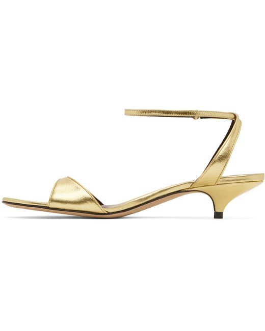 The Row Black Vika Ankle Strap Kitten Heeled Sandals