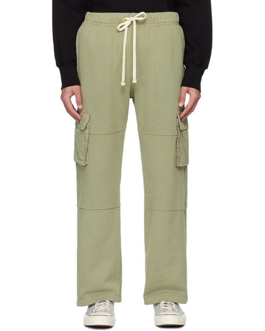 Les Tien Green Heavyweight Cargo Pants for men