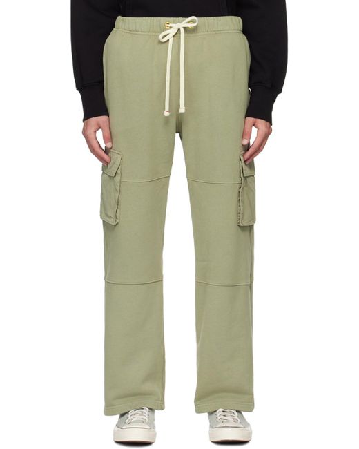 Pantalon cargo kaki en molleton épais Les Tien pour homme en coloris Green
