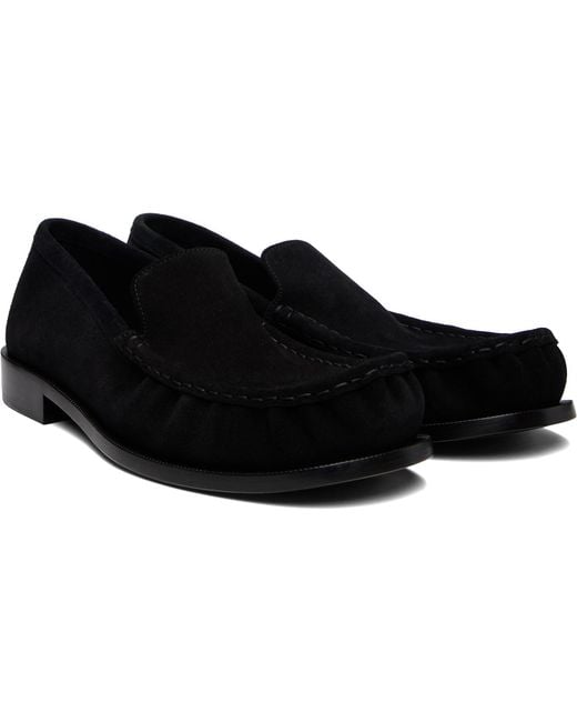 Dries Van Noten Black Suede Loafers for men