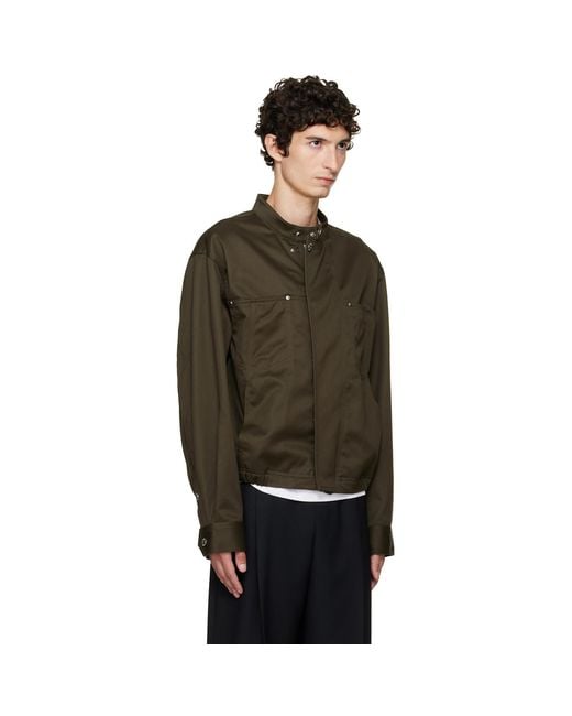 Helmut Lang Brown Moto Trucker Jacket for men