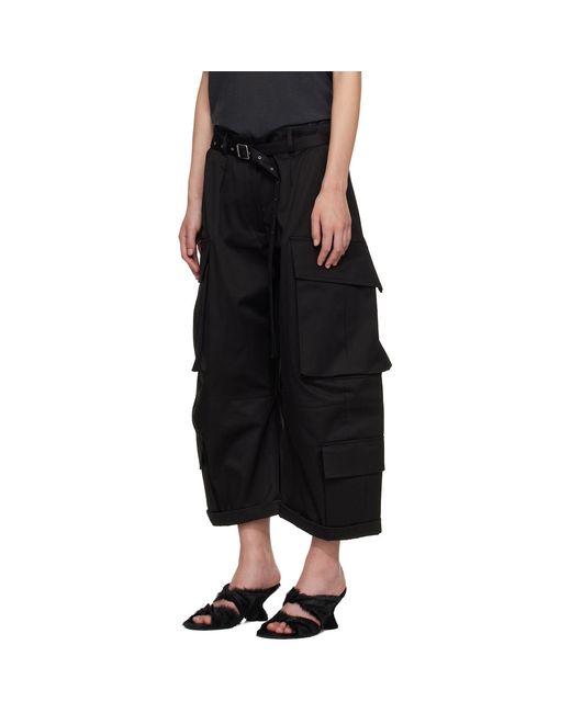 Acne Black Twill Cargo Trousers