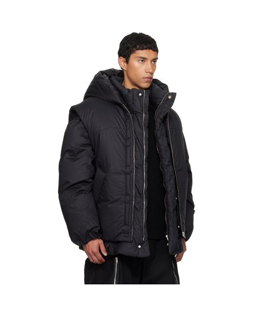 Mordecai Black Double Layered Down Jacket for men