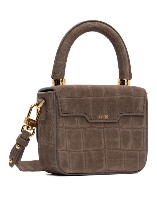 Amiri Brown Croc Suede Micro Ma Bag