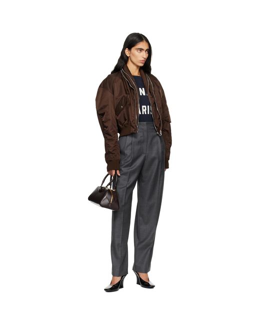 Givenchy Brown Zipped Shawl Collar Bomber Jacket
