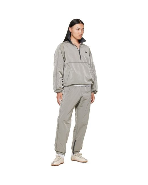 DIESEL Gray Crinkle Effect Nylon Anorak for men